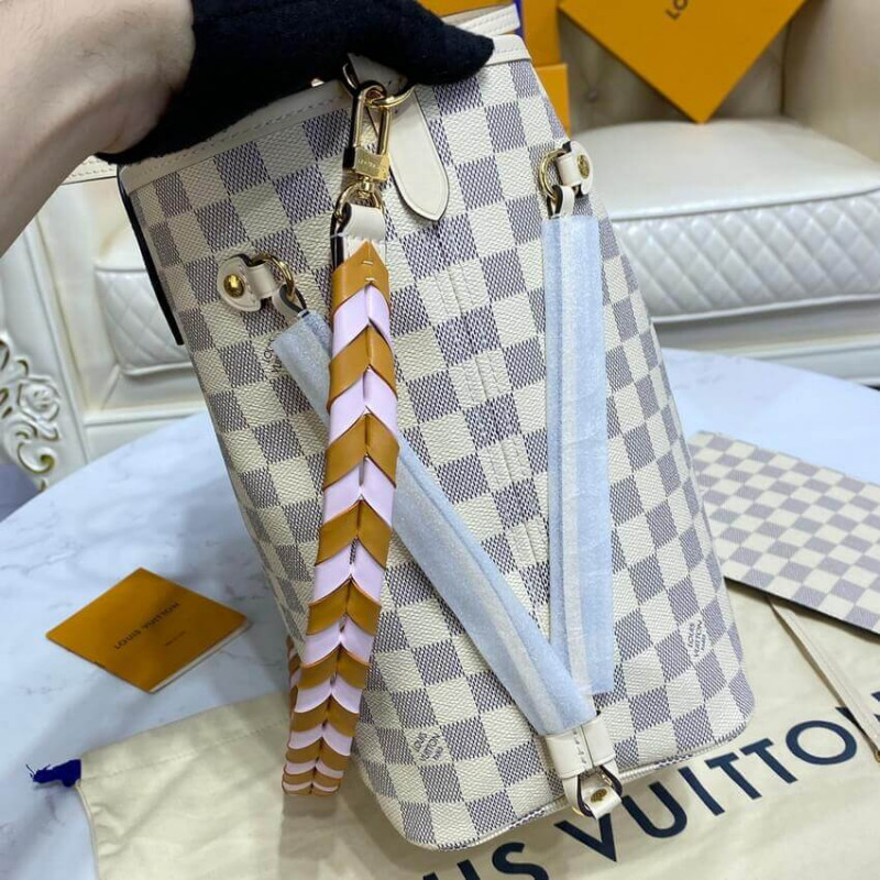 Replica Louis Vuitton Damier Azur Neverfull Mm N45295 Pink - Image 7
