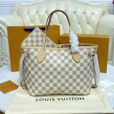 Alternative view of Replica Louis Vuitton Damier Azur Neverfull Pm N41362 Pink