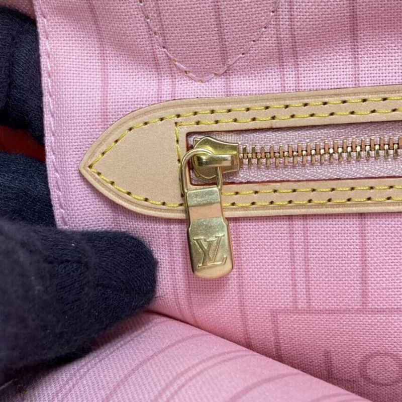 Replica Louis Vuitton Damier Azur Neverfull Pm N41362 Pink - Image 12