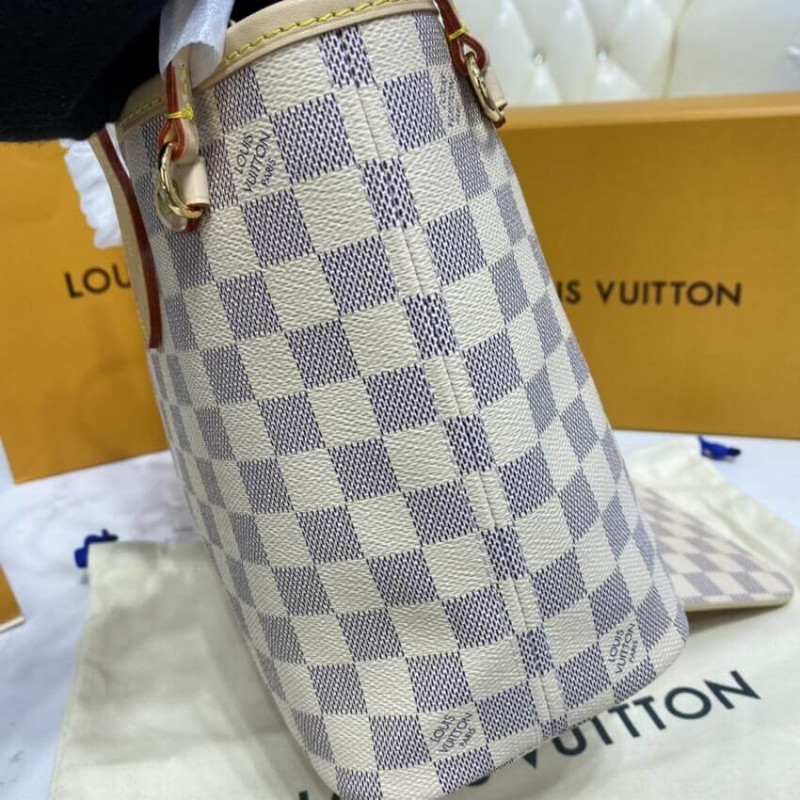 Replica Louis Vuitton Damier Azur Neverfull Pm N41362 Pink - Image 6