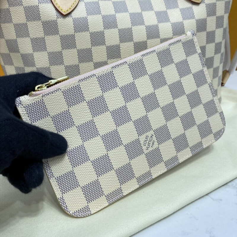 Replica Louis Vuitton Damier Azur Neverfull Pm N41362 Pink - Image 7