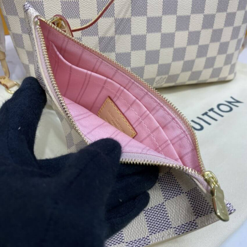 Replica Louis Vuitton Damier Azur Neverfull Pm N41362 Pink - Image 8