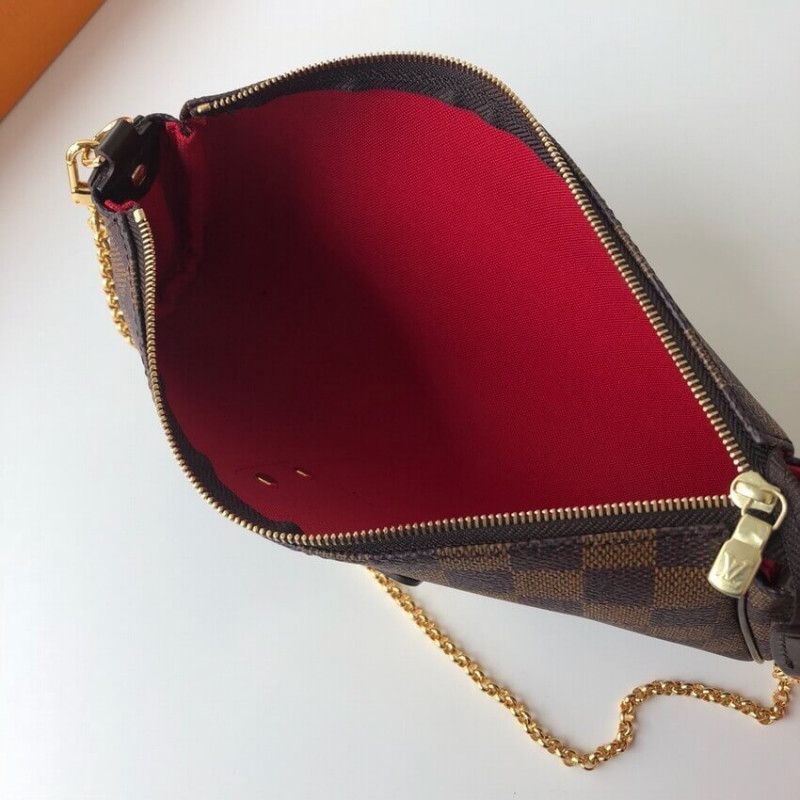 Replica Louis Vuitton Damier Ebene Canvas Eva Clutch N55213 - Image 12