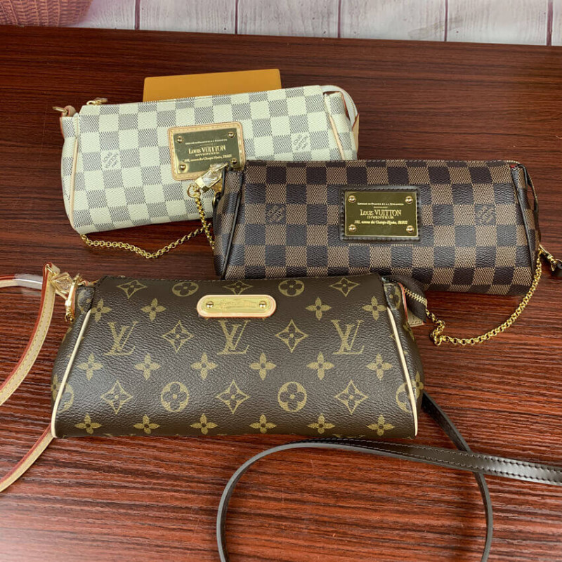 Replica Louis Vuitton Damier Ebene Canvas Eva Clutch N55213 - Image 13