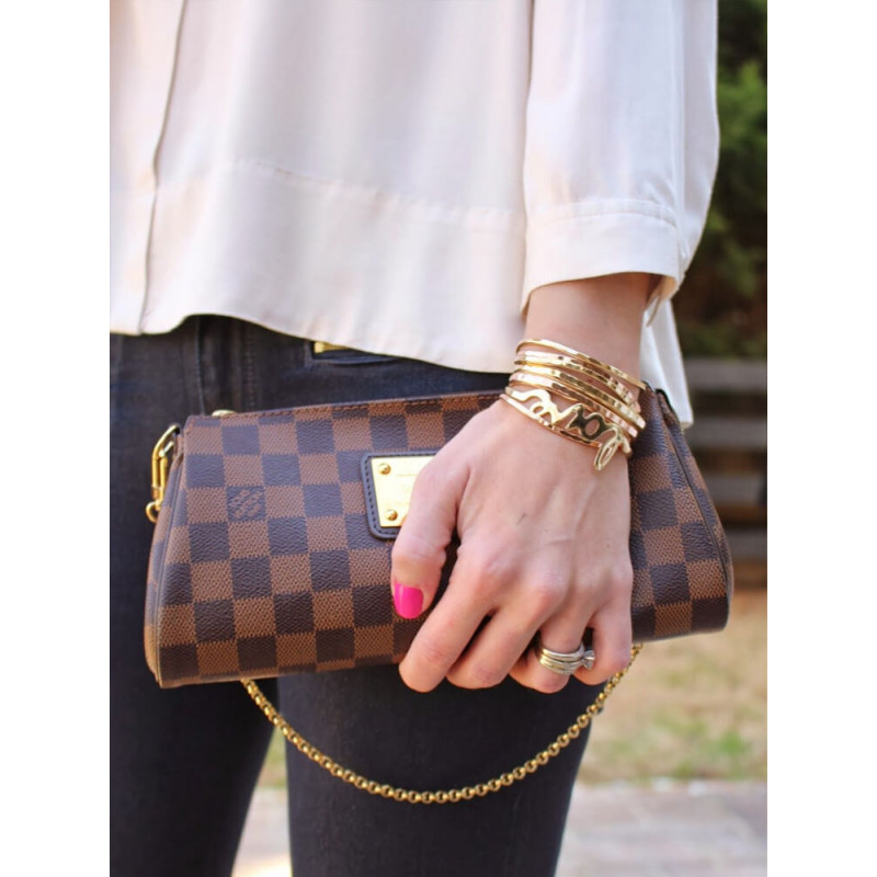 Replica Louis Vuitton Damier Ebene Canvas Eva Clutch N55213 - Image 3