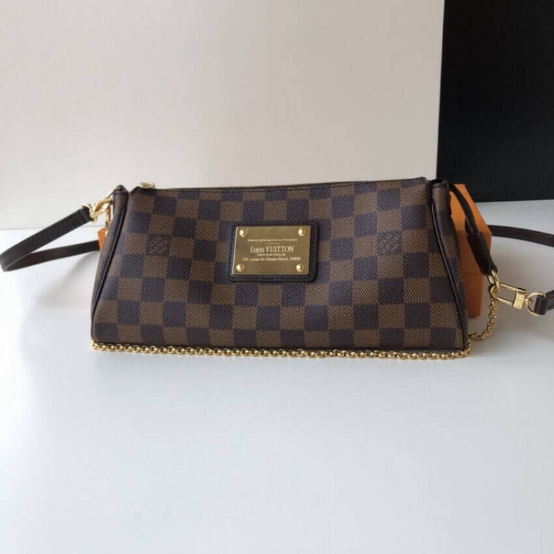 Replica Louis Vuitton Damier Ebene Canvas Eva Clutch N55213 - Image 4