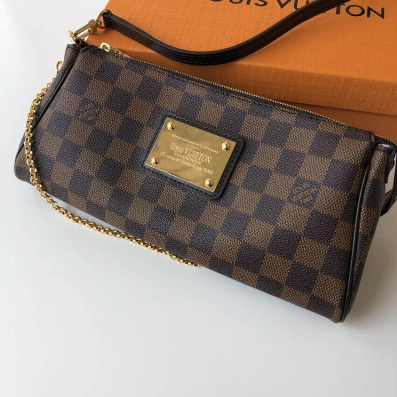 Replica Louis Vuitton Damier Ebene Canvas Eva Clutch N55213 - Image 6