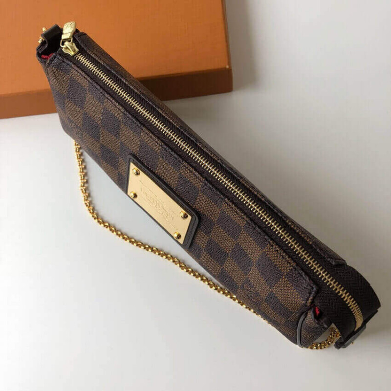 Replica Louis Vuitton Damier Ebene Canvas Eva Clutch N55213 - Image 7