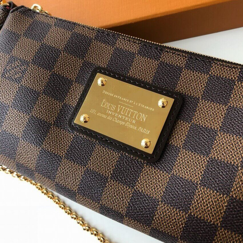 Replica Louis Vuitton Damier Ebene Canvas Eva Clutch N55213 - Image 9