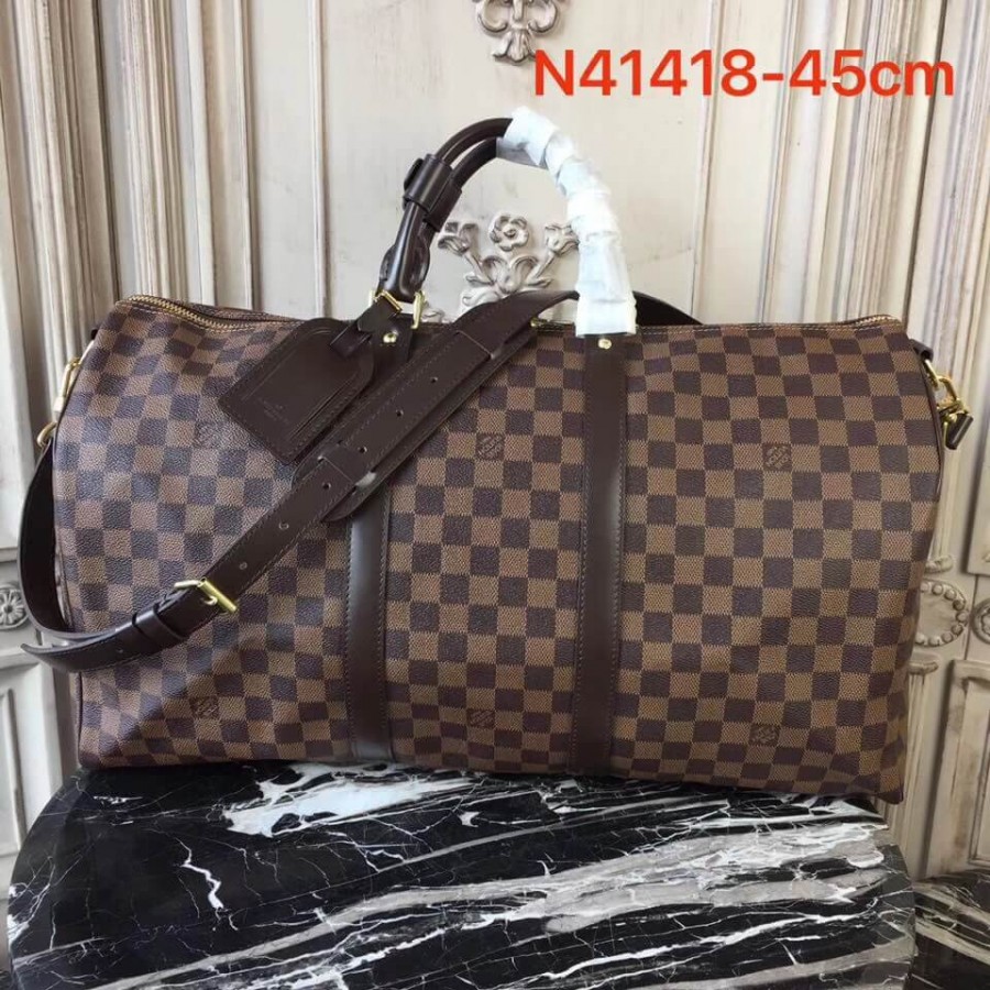 Replica Louis Vuitton Damier Ebene Canvas Keepall Bandouliere 45 N41428 - Image 2