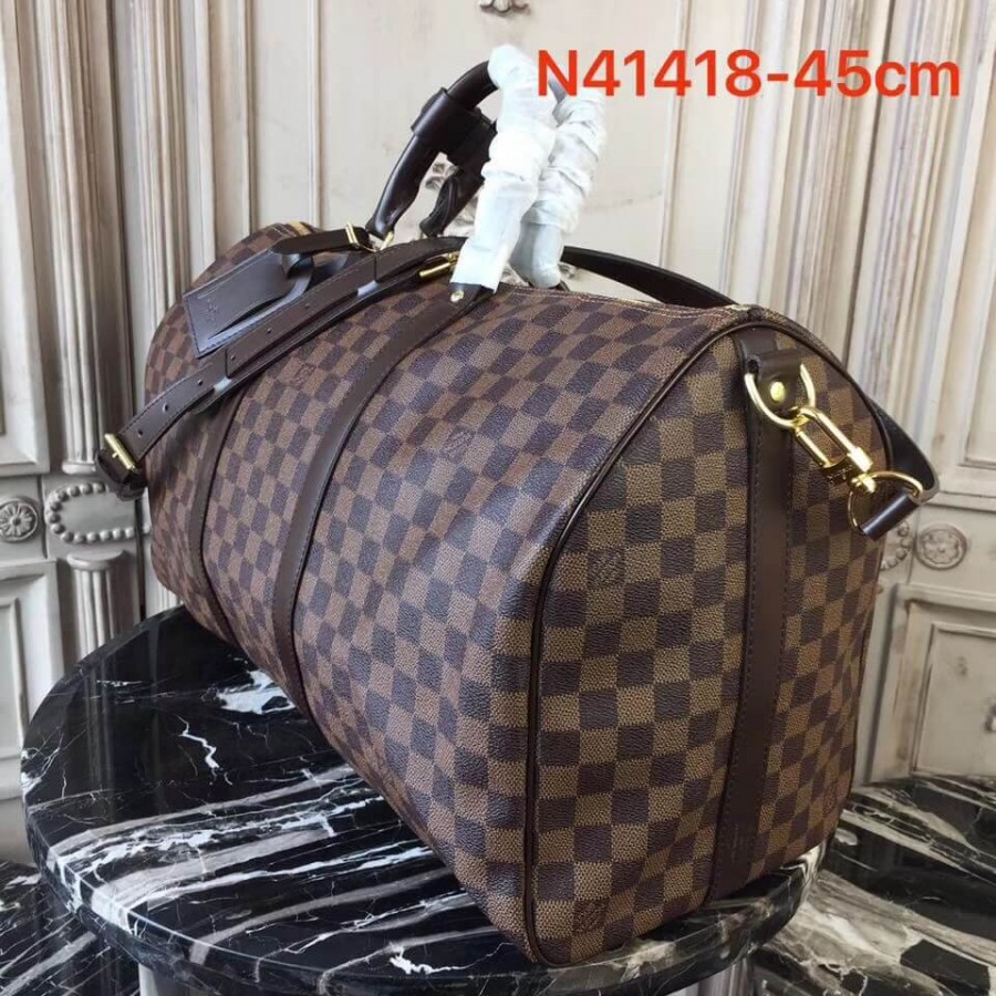 Replica Louis Vuitton Damier Ebene Canvas Keepall Bandouliere 45 N41428 - Image 4