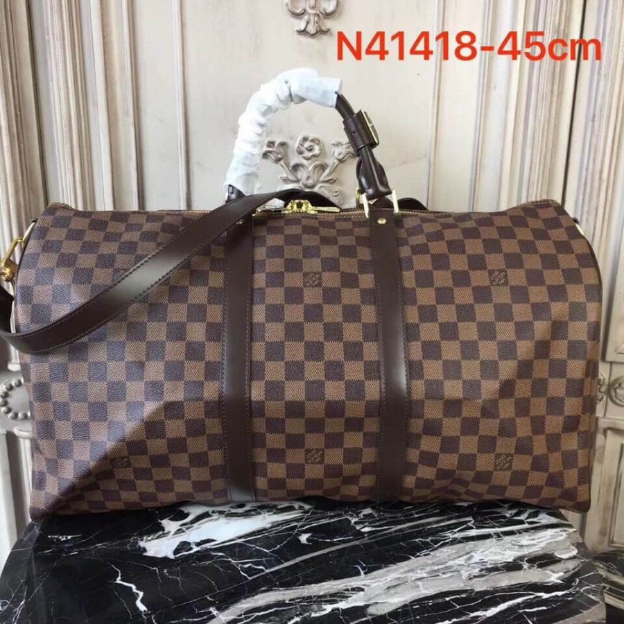 Replica Louis Vuitton Damier Ebene Canvas Keepall Bandouliere 45 N41428 - Image 6