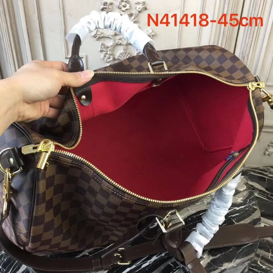 Replica Louis Vuitton Damier Ebene Canvas Keepall Bandouliere 45 N41428 - Image 7