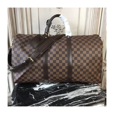 Alternative view of Replica Louis Vuitton Damier Ebene Canvas Keepall Bandouliere 50 N41427
