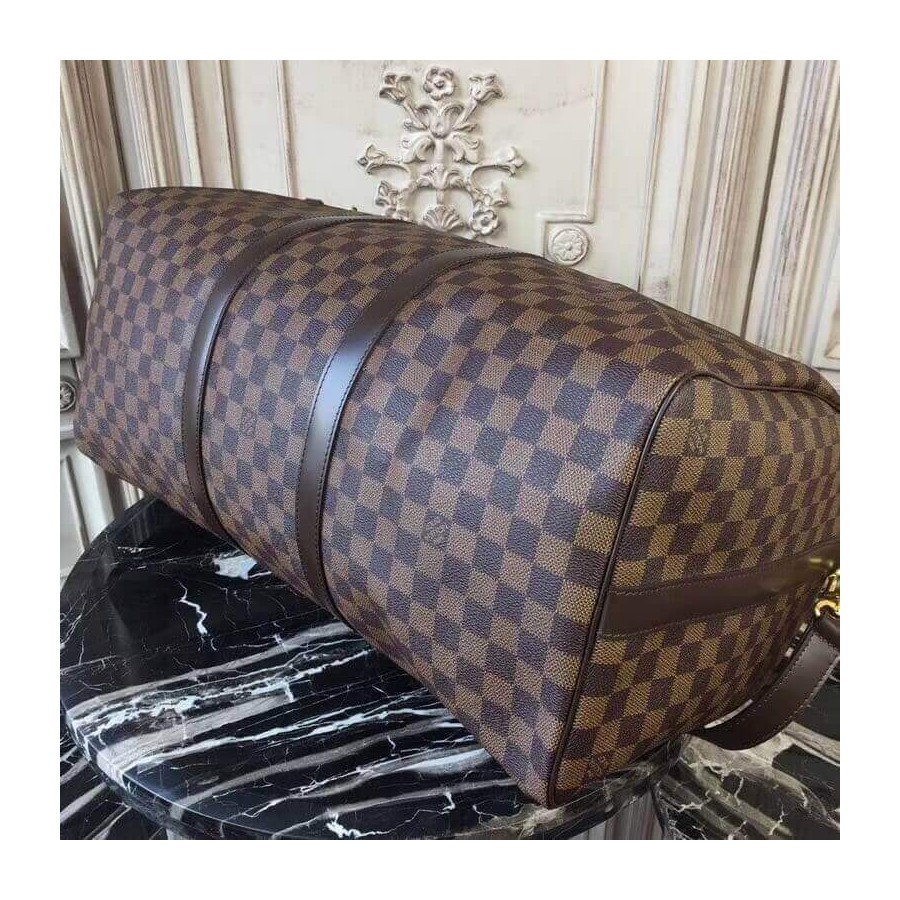 Replica Louis Vuitton Damier Ebene Canvas Keepall Bandouliere 50 N41427 - Image 9