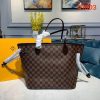 Best Replicas Bags - Louis Vuitton Damier Ebene Canvas Neverfull MM N41603 Pink Top Quality Louis Vuitton LV Replica Bags On Sales