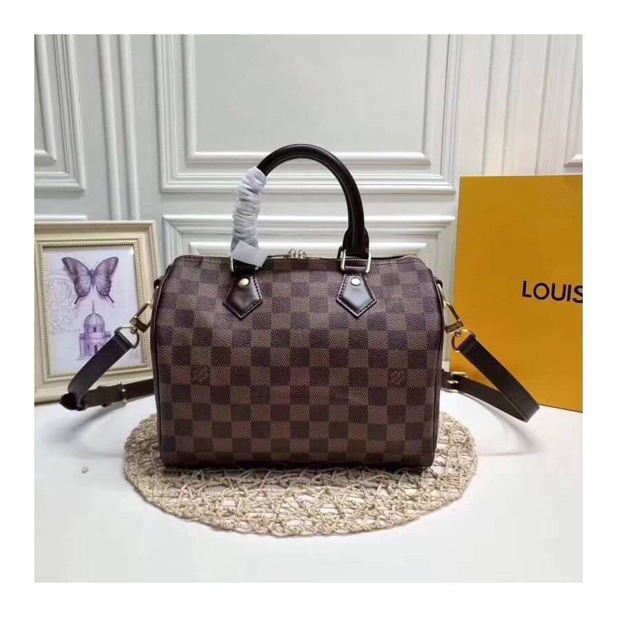 Replica Louis Vuitton Damier Ebene Canvas Speedy Bandouliere 25 N41368 - Image 4