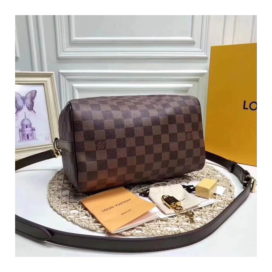 Replica Louis Vuitton Damier Ebene Canvas Speedy Bandouliere 25 N41368 - Image 5