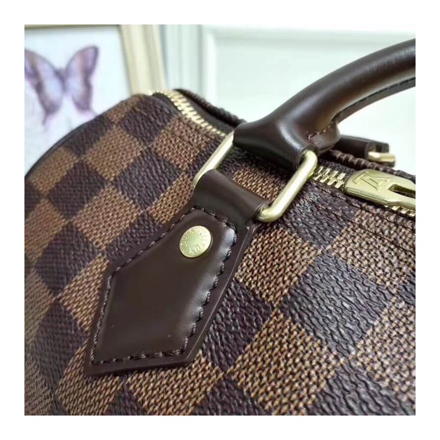 Replica Louis Vuitton Damier Ebene Canvas Speedy Bandouliere 25 N41368 - Image 9