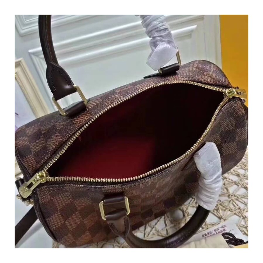 Replica Louis Vuitton Damier Ebene Canvas Speedy Bandouliere 25 N41368 - Image 10