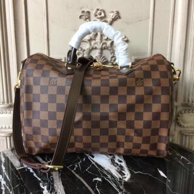 Alternative view of Replica Louis Vuitton Damier Ebene Canvas Speedy Bandouliere 35 N41366