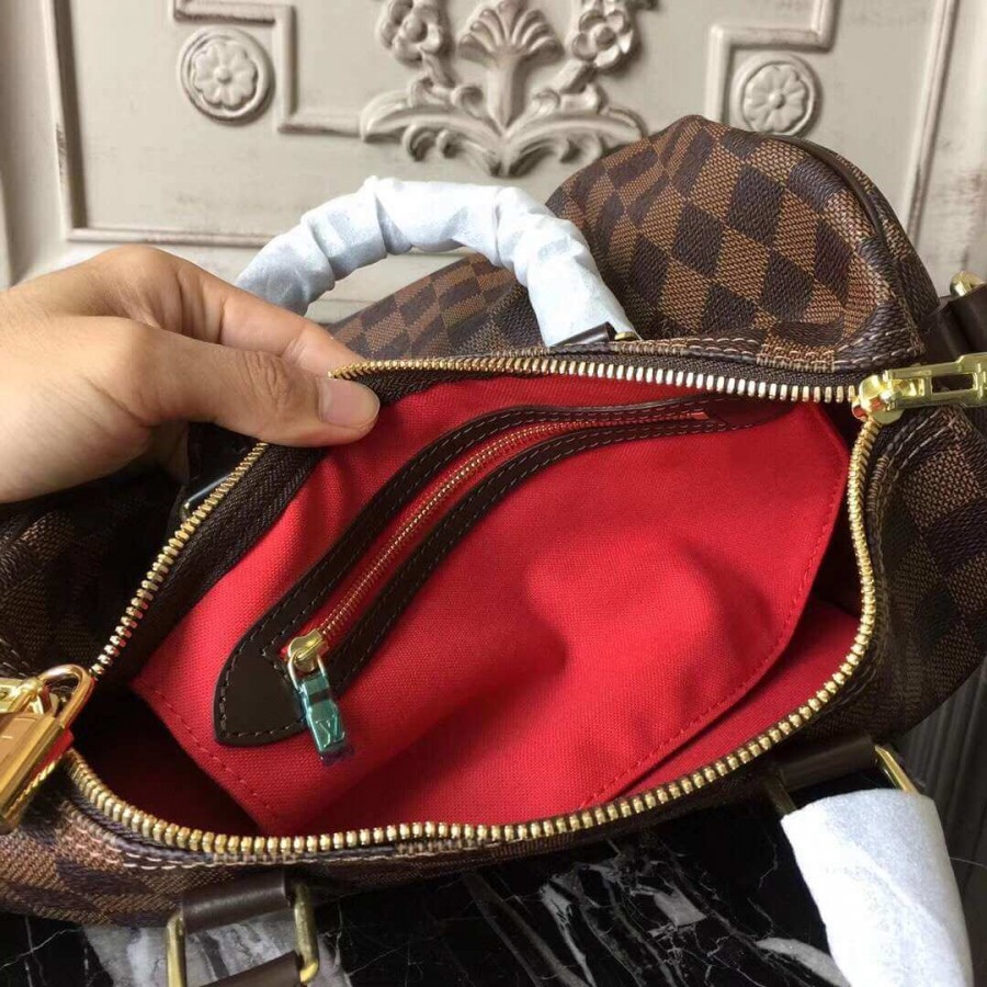 Replica Louis Vuitton Damier Ebene Canvas Speedy Bandouliere 35 N41366 - Image 8