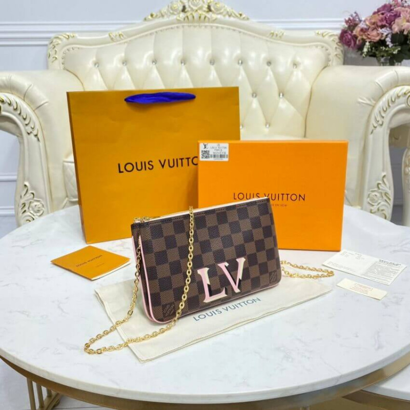 Replica Louis Vuitton Damier Ebene Double Zip Pochette N60254 - Image 6