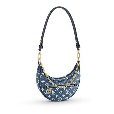 Replica Louis Vuitton Monogram Denim Loop Bag M81166 Blue