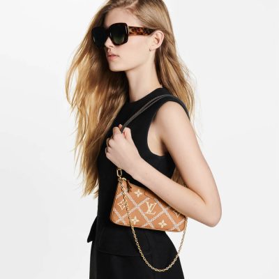 Alternative view of Replica Louis Vuitton Monogram Empreinte Easy Pouch On Strap M81137 Arizona Beige