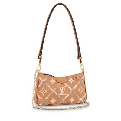Replica Louis Vuitton Monogram Empreinte Easy Pouch On Strap M81137 Arizona Beige