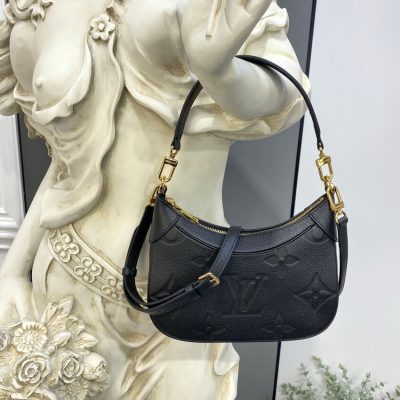 Alternative view of Replica Louis Vuitton Monogram Empreinte Leather Bagatelle M46002 Black