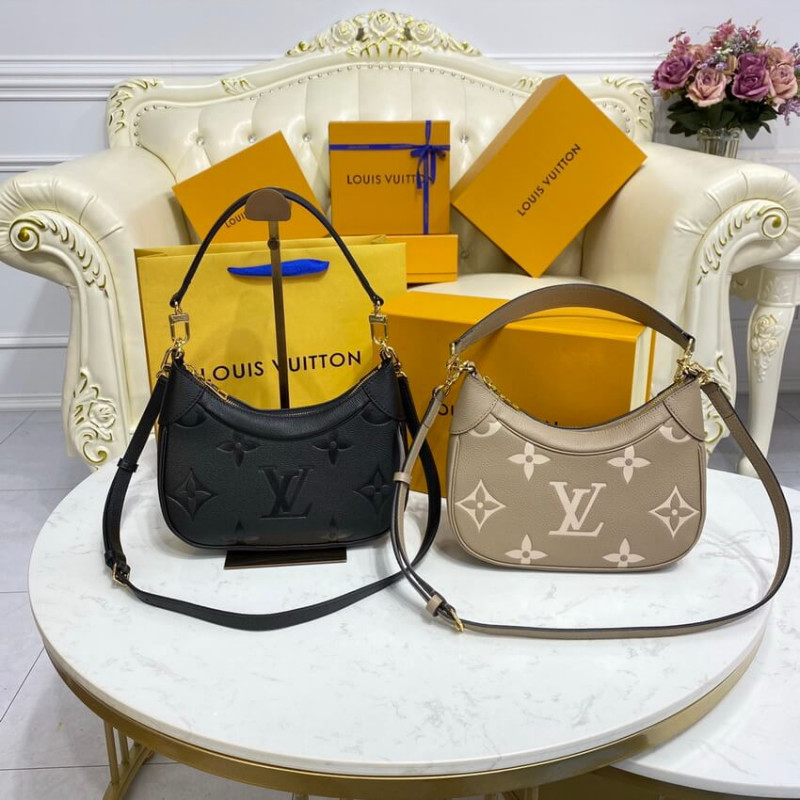 Replica Louis Vuitton Monogram Empreinte Leather Bagatelle M46002 Black - Image 13