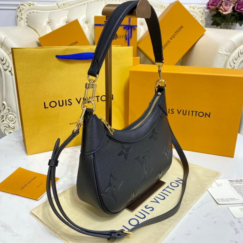 Replica Louis Vuitton Monogram Empreinte Leather Bagatelle M46002 Black - Image 4