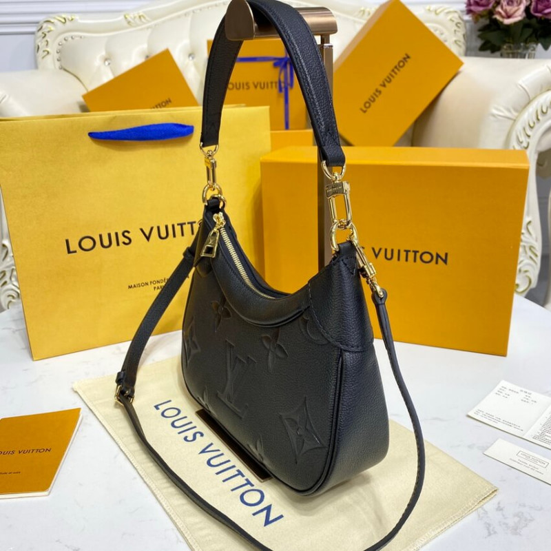 Replica Louis Vuitton Monogram Empreinte Leather Bagatelle M46002 Black - Image 5