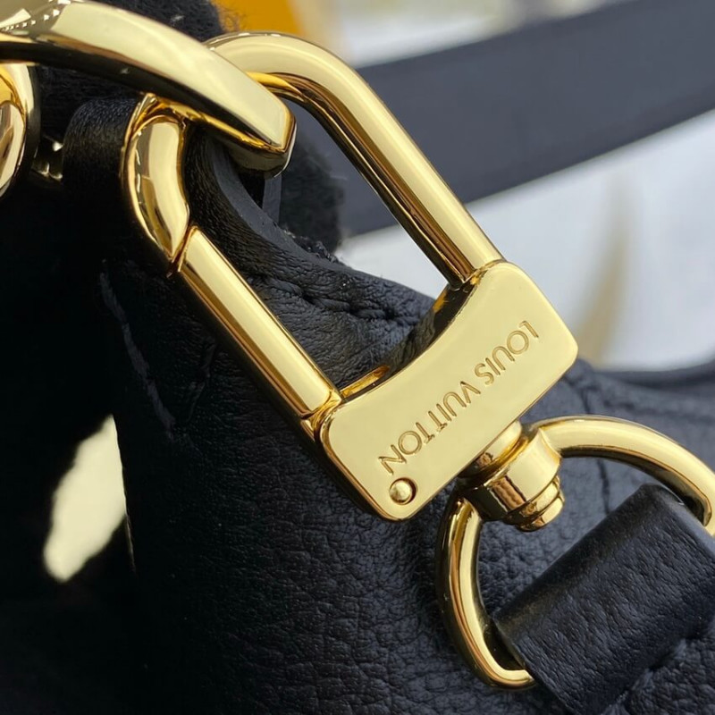 Replica Louis Vuitton Monogram Empreinte Leather Bagatelle M46002 Black - Image 9