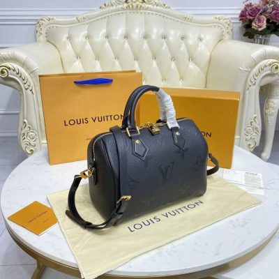 Alternative view of Replica Louis Vuitton Monogram Empreinte Speedy Bandouliere 25 Black
