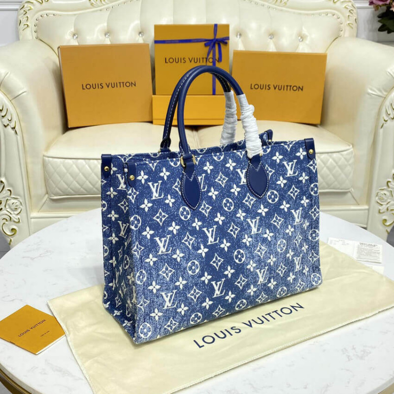 Replica Louis Vuitton Monogram Jacquard Denim Onthego Gm M59608 - Image 5