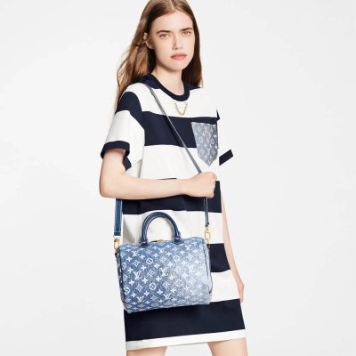 Alternative view of Replica Louis Vuitton Monogram Jacquard Denim Speedy Bandouliere 25 M59609