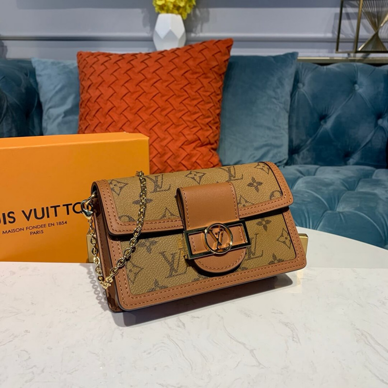 Replica Louis Vuitton Monogram Reverse Canvas Dauphine Chain Wallet M68746 - Image 3