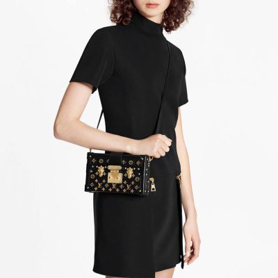 Alternative view of Replica Louis Vuitton Petite Malle Monogram Metal Bag M57817