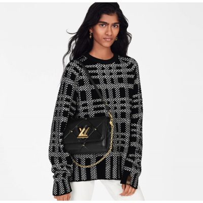 Alternative view of Replica Louis Vuitton Sheepskin Leather Twist Mm M59029 Black