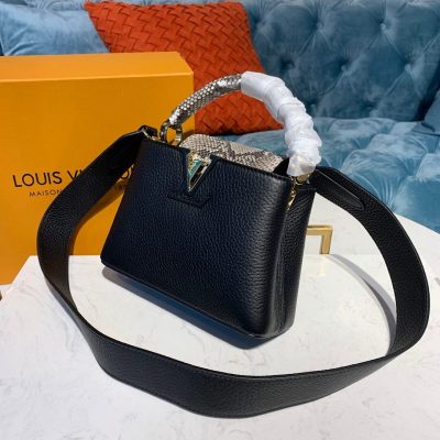 Alternative view of Replica Louis Vuitton Taurillon And Python Leather Capucines Mini N97075