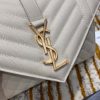 Best Replicas Bags - Saint Laurent Grain Leather Envelope Medium Bag 487206 White Top Quality Louis Vuitton LV Replica Bags On Sales