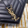 Best Replicas Bags - Saint Laurent Grain Leather Envelope Small Bag 526286 Black Top Quality Louis Vuitton LV Replica Bags On Sales