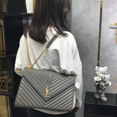 Alternative view of Replica Saint Laurent Grain Leather Large Envelope Chain Bag 396910