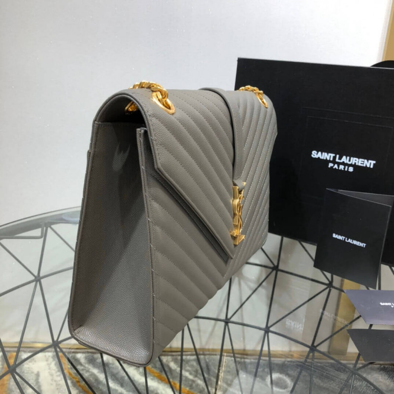 Replica Saint Laurent Grain Leather Large Envelope Chain Bag 396910 - Image 4