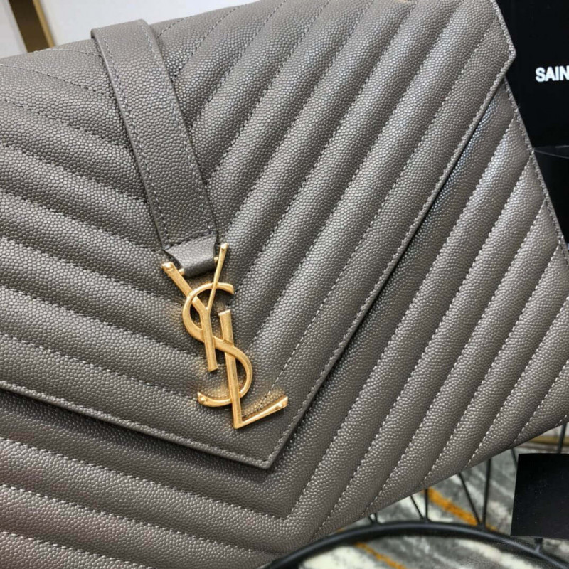 Replica Saint Laurent Grain Leather Large Envelope Chain Bag 396910 - Image 6