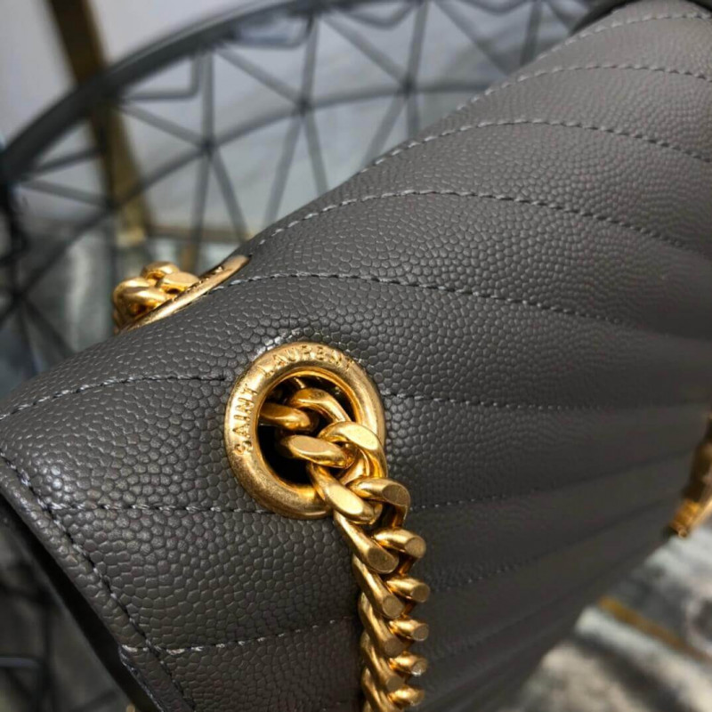 Replica Saint Laurent Grain Leather Large Envelope Chain Bag 396910 - Image 7