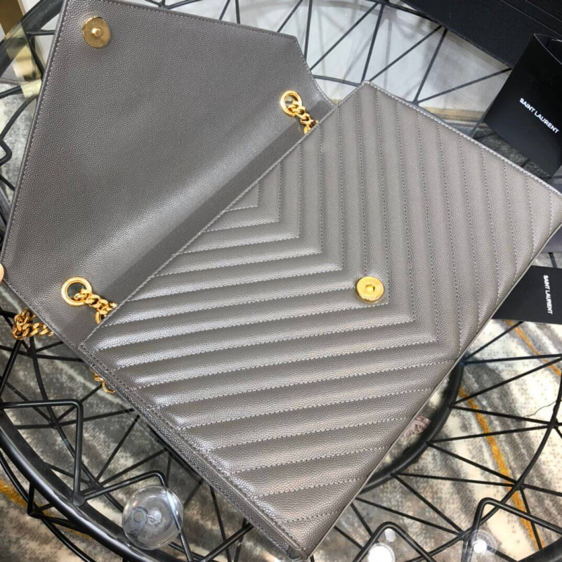 Replica Saint Laurent Grain Leather Large Envelope Chain Bag 396910 - Image 8