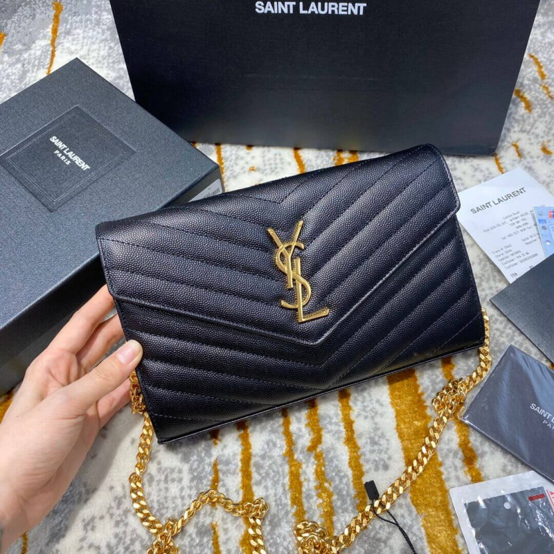 Replica Saint Laurent Monogram Envelope Chain Wallet 377828 - Image 9